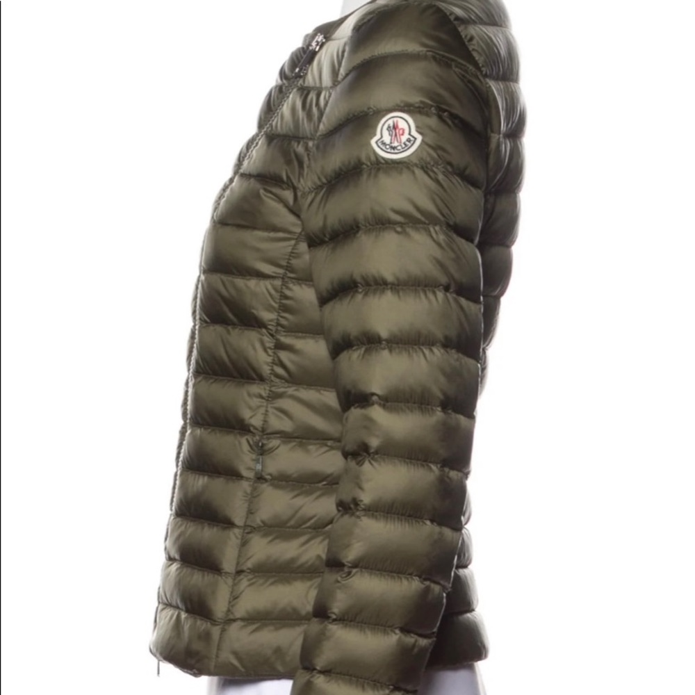 Moncler jacket women size 0, nice olive green color